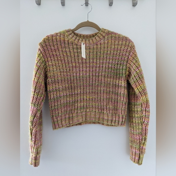 Anthropologie Ribbed Multicolored Crewneck Sweater NWT XXS - Picture 2 of 7